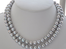 AA++ 33" 10mm gray round freshwater cultured pearl necklace 2024 - buy cheap