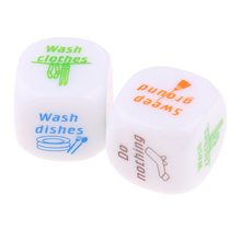 2Pcs 6 Sided Acrylic D6 Dice Game Toy Family Housework Dice Distribution Decider Funny Couples Families Game Dice Fun 2024 - buy cheap