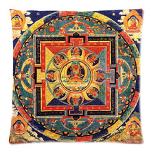 Mandala&Tibet Thangka  Pattern Pattern Cotton Linen Pillow Case/Cushion Cover 17.7"X17.7"(45 X 45CM) Twin Side Printing 2024 - buy cheap