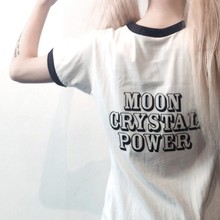 Sugarbaby-Camiseta con estampado de Luna y cristal para mujer, de alta calidad Camisa de algodón, informal, gráfica, Tumblr, Unisex 2024 - compra barato