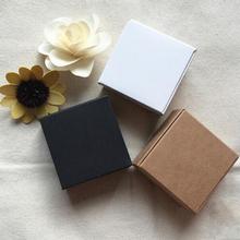 20 шт 7 размеров белый/черный крафт-бумага для мыла маленькая картонная коробка, маленькая черная белая бумажная коробка, подарочная упаковка для конфет картонная коробка 2024 - купить недорого