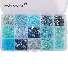 Lucia Crafts  3D Resin Crystal Rhinestone Sequin Imitation Random Mixed Pearl Beads Gems DIY Nail Art Rhinestone Decor  F0516 2024 - buy cheap