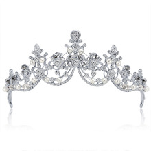 Bridal Wedding Crystal Tiara Crowns Jewelry Pageant Prom Rhinestone Princess Queen Tiara Women Luxury Delicate Hair Accessories 2024 - compra barato