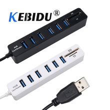 Kebidu 6 Ports USB 2.0 Combo Hub Splitter Multi USB Support SD/TF Card Reader 480Mbps High Speed For PC Laptop Computer 2024 - buy cheap