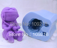 wholesale!!!3D Little Girl (LZ0039)  Silicone Handmade Candle Mold Crafts DIY Mold 2024 - buy cheap