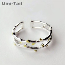Uini-Tail 2019 new 925 sterling silver simple creative double-decker branches open ring fashion personality trend jewelry ED361 2024 - buy cheap