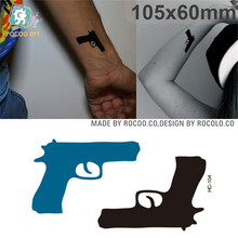 Body Art waterproof temporary tattoos paper for men boy 3d punk pistol design flash tattoo sticker Free Shipping HC1104 2024 - buy cheap