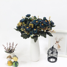 Искусственные шелковые цветы, букет чайной розы, свадебное украшение для дома, самодельные цветы, искусственные цветы 2024 - купить недорого