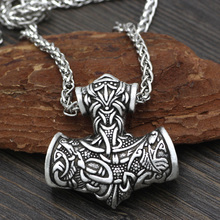 Men Norse Viking Super L  Amulet Large Thor Hammer Mjolnir Odin Wolf Amulet Pendant Necklace with Gift Bag 2024 - buy cheap