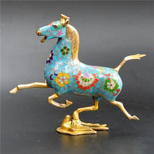 Cloisonne de latón famoso de China, caballo de mano pura pisando una golondrina, estatua 2024 - compra barato