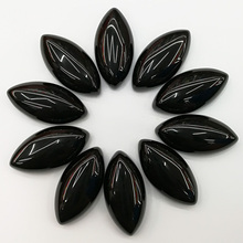 Cuentas de piedra de ónix negro natural, 15x30x7mm, forma de marquesa, cabujón, lágrima, sueltas, envío gratis, 12 unidades/lote 2024 - compra barato