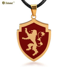 A Song of Ice and Fire Game of Thrones The House of Lannister Lion Badge Necklace Pendant - Titanium Steel 2024 - buy cheap