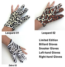 Guantes de billar inglés, edición limitada, estampado de cebra, leopardo, mano derecha, 2017 2024 - compra barato