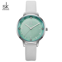 Shengke-relojes de cuero de marca para Mujer, pulsera de cuarzo de lujo SK, de moda, nuevo, 2019, # K8030 2024 - compra barato