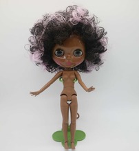 Boneca nude blyth com corpo articulado, boneca de fábrica 20181129 da moda com pele super preta 2024 - compre barato