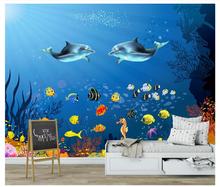 Custom photo wallpaper 3d wallpaper for walls 3 d Fashion hand-painted underwater children's room mural background wall paper 2024 - buy cheap