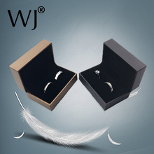 Quality Engagement Wedding Couple Ring Box Black Brown PU Leather Jewelry Rings Packaging Box Gift Box Earring Stud Storage Case 2024 - buy cheap