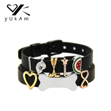 YUKAM Silver Color Palette Golf Ball Magic Stick Watermelon Love Hearts Dog Bone Infinity Slide Charms Keeper for Jewelry Making 2024 - buy cheap