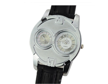 Модные мужские спортивные часы в Корейском стиле, кварцевые часы с круглым циферблатом V6, аналоговые наручные часы с кожаным ремешком 2024 - купить недорого