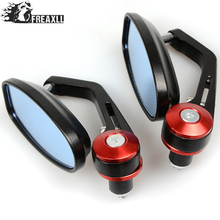 Pair 7/8" 22mm Motorcycle Handlebar Bar End Mirrors Oval Blue Glasses Side Rear View Mirror Universal For honda shadow 750 CB F 2024 - buy cheap