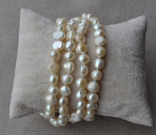 Perfect Women's Pearl Jewelry, White Color 4 Rows 100% Real Freshwater Pearl Bracelet,8 Inches 6-7MM Baroque Jewelry 2024 - buy cheap