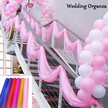 HAOCHU-rollo de tul para decoración de escaleras, rollo de tejido de Organza cristalina para escaleras, mesa de escenario, boda, fiesta de cumpleaños, bricolaje, 1,5 m x 6 0m 2024 - compra barato