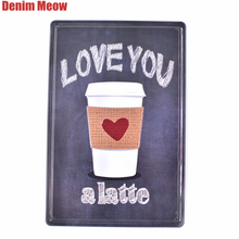 Love You Latte Vintage Embossed Metal Tin Signs Bar Pub Home Food Shop Decorative Plates Oven Wall Stickers Iron Poster AT017 2024 - buy cheap