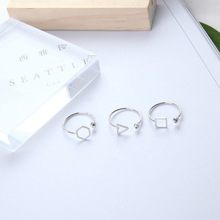 Anel geométrico quadrado para mulheres, anel pequeno de cristal aberto para mulheres, diferentes modelos 2024 - compre barato