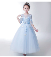 Girl Children Wedding Dress Bead Appliques First Holy Communion Formal Gowns long Lace Princess Party Prom Pageant Dresses 2024 - compre barato
