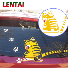 LENTAI 1Set Car Rear Window Wiper Yellow Cat Stickers For Alfa Romeo Citroen C4 C5 Peugeot 307 206 308 207 407 3008 508 2008 406 2024 - buy cheap