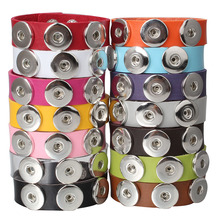Joyería a presión para hombre y mujer, 3 pulseras de botones, 14 colores, Punk, pulsera de cuero a presión, 18mm, 20mm 2024 - compra barato