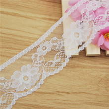 50mm de encaje de poliéster blanco elegante tela accesorios de costura tela decoración vestido de boda cinta suministros de artesanía 200 yardas L777 2024 - compra barato
