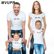 OH YES mommy and me matching clothes family look t shirt for mother daughter father son outfits mom baby girl boy summer 2019 2024 - buy cheap
