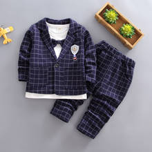 BibiCola autumn boys clothing sets 3pcs children boys formal suits fashion gentleman party clothes kids casual sports outfits 2024 - buy cheap