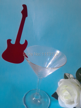 Free Shipping 30pcs Table Mark Wine Glass Name Place Cards Wedding Party Favor red guitar 2024 - buy cheap