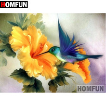 Homfun 5d pintura de diamante completa quadrada/redonda, broca "pássaros e flores", 3d, bordado, ponto cruz, presente, decoração de casa a00545 2024 - compre barato