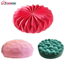 SHENHONG 3PCS/Set Origami  diamond cobblestone Silicone Cake Mold For Baking Mousse Chocolate Sponge Moulds Pans Cake Decorating 2024 - buy cheap