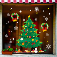 [SHIJUEHEZI] Рождество стекло наклейки DIY Tall дерево на стену для дома гостиная спальня витрину Новый год украшения 2024 - купить недорого