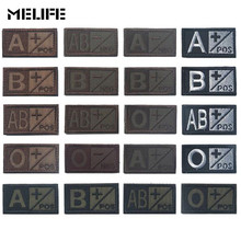 Parche militar bordado en 3D, parche táctico A + B + AB + O +, color marrón, negro, verde 2024 - compra barato