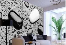 Papel de parede com pedras 3d personalizado, papel de parede para tv com contas 3d estereoscópicas para quarto e sala de estar 2024 - compre barato