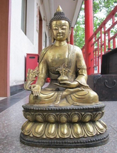 bi002203 21"Tibet Tibetan Buddhism Temple Bronze Gild Sakyamuni Medicine Buddha Statue 2024 - buy cheap