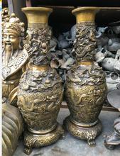 Chinese Classic Bronze group Dragon Flaming Pearl Royal Vase Pair 22 inch 2024 - buy cheap