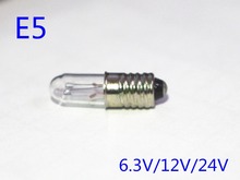 5PCS E5 Bulb 6.3v light bulb E5 12V Indicator light bulb E5 24V Instrument bulb E5 1.5V E5 2.5V 2024 - buy cheap