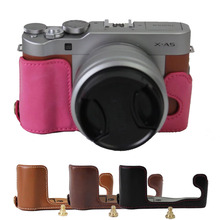 PU Leather Case Bottom Opening Protective Half Body Cover Base For Fujifilm X-A5 XA5  XA10 XA3 XA2 Half Bottom Case 2024 - buy cheap