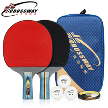 CROSSWAY Professional Table Tennis Racket Horizontal Straight Grip Ping Pong Bats with Table Tennis Racket Case Ping-pong Paddle 2024 - buy cheap