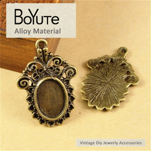 BoYuTe (40 unids/lote) Base de cabujón de 14*10MM, Base de aleación de Zinc chapado en bronce antiguo, colgantes artesanales en blanco para accesorios de joyería 2024 - compra barato