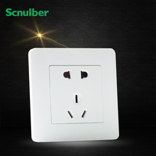 Branco 250v 16a 5 pólos 1gang 2 way soquete comutado com 2pin us & 3pin au wall switch plate