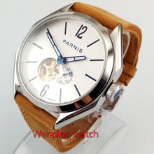 43mm Parnis white dial marks 21 jewels golden miyota automatic movement men's wrist watch W2791 2024 - buy cheap