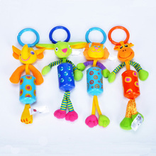 Baby Crib Stroller Rattle Toy Cartoon Lion elephant giraffe rabbit plush Ring Bell toy Newborn Soft Playpen Bed Pram Rattle toys 2024 - buy cheap