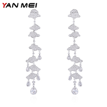 YANMEI CZ Cloud Dangle Earrings For Women Crystal Long Tassel Earring Elegant Girls Gift Fashion Jewelry YME7774 2024 - buy cheap